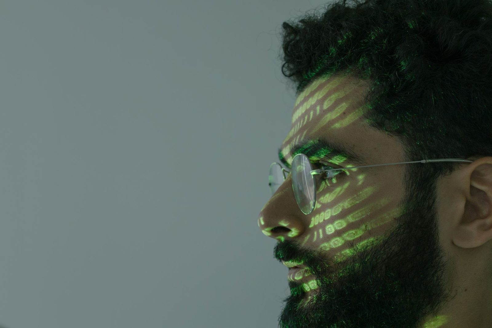 pixelated distorted human face digital glitch data...
